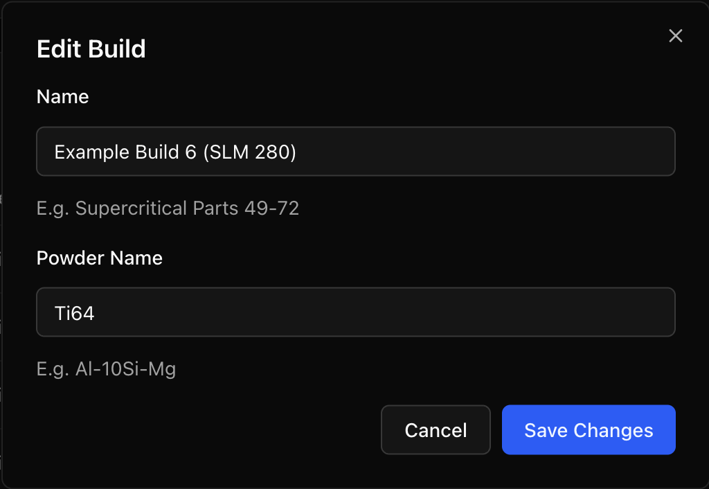 Edit build form